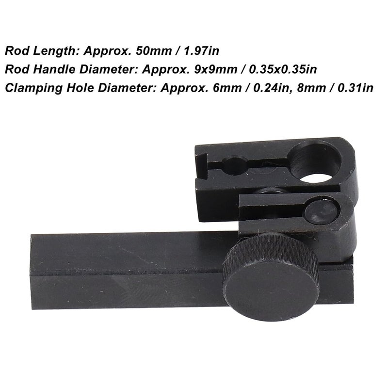 Fockety Dial Test Indicator Height Holder Bar 9mm x 9mm x 50mm & Sleeve Swivel Clamp Indicator Attachment 8mm 6mm Diameter Hole, Industrial Tools Height Adaptor with Clamps - Image 4